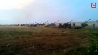 Шквальный огонь артилерии ВСУ по вражеским позициямBarrage of UA artillery  fire on enemy positions