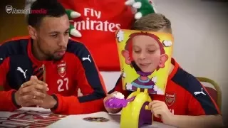 Coquelin, Mertesacker and Gabriel take on Pie Face challenge