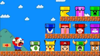 Super Mario Bros. but there are MORE Custom Pipe All Character!| Game Animation