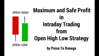 Maximum and Safe Profit in Intraday Trading from Open High Low Strategy by Paisa To Banega