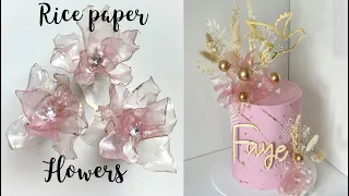 Rice Paper Flowers | How to make Translucent Rice Paper Flowers 🌸| Confirmation Cake |Dried Flowers