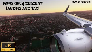 Microsoft Flight Simulator 2020 - A320NX Descent, Landing and Taxi at Paris Orly (LFPO) [4K]