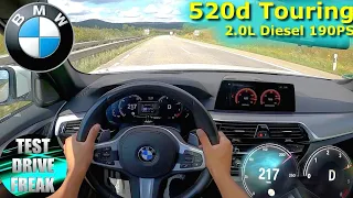 2019 BMW 520d Touring G31 190 PS TOP SPEED AUTOBAHN DRIVE POV