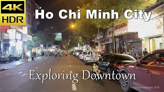 4K HDR | Exploring Downtown Ho Chi Minh City at Night | Vietnam 2023