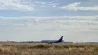 Aeroflot Sukhoi Superjet 100-95B take-off from Izhevsk IJK
