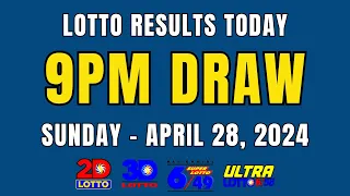9PM Lotto Result Today April 28, 2024 (Sunday) Ez2 Swertres , 6/49, 6/58, PCSO