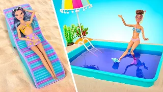 Manualidades de verano para muñecas || Ropa y muebles asombrosos para muñecas