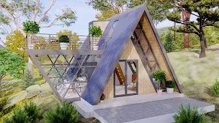6 x 7 meters (452 sqft) A-frame House Plan Design | Exploring Tiny House