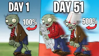 PvZ but Every Level gets 10% FASTER! (Hacked Plants vs Zombies)