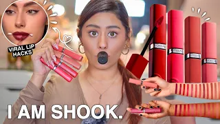 TRYING OUT *VIRAL* LIP HACKS+Testing the NEW Infallible Matte Resistance Liquid Lipsticks😳*WOW*
