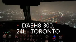 Dash8-300 night landing TORONTO