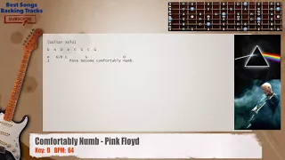 🎸 Comfortably Numb - Pink Floyd Guitar Backing Track with chords and lyrics