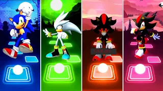 Sonic 🆚 Silver Sonic 🆚 Shadow Sonic Exe 🆚 Shadow Sonic | Tiles Hop Sonic Team