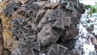 Metal detecting a hoard again - this time iron crosses - Live!