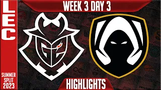 G2 vs TH Highlights | LEC Summer 2023 W3D3 | G2 Esports vs Team Heretics