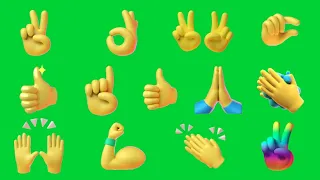 Green screen animated hand emoji copyright free