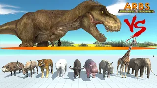 Feathered Trex vs All Units Modern Animals (1 vs 1) with HP Bar
