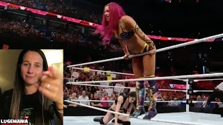 WWE Raw 6/27/16 Sasha Banks Paige vs Charlotte Dana