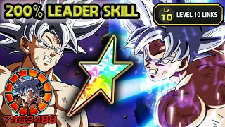 200% LEADER SKILL! 100% AGL LR MUI GOKU LEVEL 10 LINKS! Dragon Ball Z Dokkan Battle