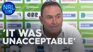 Ricky Stuart apologises to fans after Raiders collapse: NRL Presser | NRL on Nine