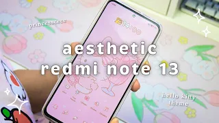 KAWAII PHONE MAKEOVER | Aesthetic Hello Kitty Theme 🐱 | Redmi Note 13 💗📲 🌸