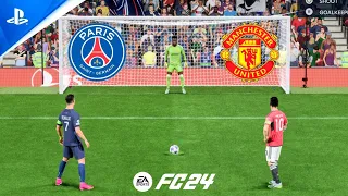 FC 24 | Ronaldo vs Messi | PSG vs Manchester United | UCL FINAL | Penalty Shootout - PS5 Gameplay