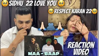 Reaction with Mom | Maa Karan Aujla (Tribute To Sidhu Moose Wala ) Maa Baap   @Infinity-Studios