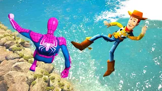 GTA 5 Epic Ragdolls | Spider-Man/سبايدر مان vs Woody Compilation Jumps/Fails Ep.31