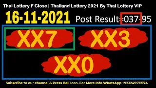 16-11-2021 Thai Lottery F Close | Thailand Lottery 2021 By Thai Lottery VIP