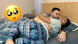 Waking My Boyfriend Up To CUDDLING.. *SUPER CUTE REACTION*