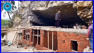 Amazing rock cave house building process