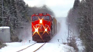 Awesome Approach View of CN Train 305 at Mavis Mills, NB