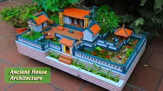 Surprising ideas! How to build an ancient Asian house with fish tank