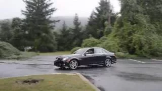 Mercedes C63 AMG Donuts and Drifting in the Rain!