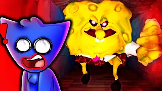 BOB ESPONJA.EXE NO DEJA A HUGGY WUGGY ESCAPAR 😨🍔 TENGO LA FORMULA SECRETA | TODOS LOS FINALES