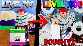 UPEI DO 700 AO 1500 DE DOUGH V2 DESPERTADA NO BLOX FRUITS! UPDATE 17.3 - ROBLOX