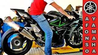 Kawasaki Ninja H2 No Dianamômetro Soltando Fogo Pelo Escapamento #topspeed 375