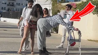 Old Fat Man Farts On People's Faces at The Beach in Santa Monica!! (Free the Farts)