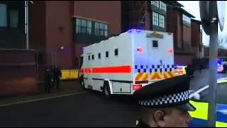 Armed Police line the streets as Dale Cregan arrives at court