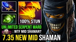 How to Solo Mid Shadow Shaman Against Invoker 100% Stun Lock Create Unlimited Serpent Ward Dota 2