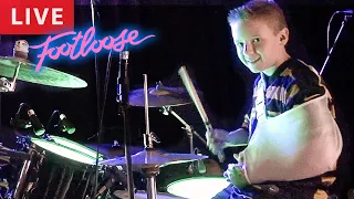 Footloose - LIVE  (10 year old Drummer with broken arm)