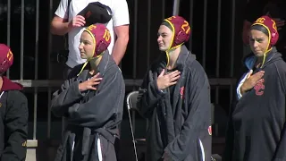 trojancandy.com: The USC Women's Water Polo Team Stand Together for the Star Spangled Banner