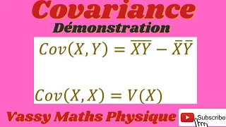 Covariance  d'une série statistique à deux variables - Démonstration