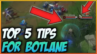 TOP 5 TIPS FOR BOTLANE IN SOLOQUEUE - LEARNING FROM THE PROS - CAEDREL