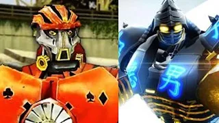 REAL STEEL WRB Gambit VS Atom & Six Shooter & Hollowjack & Zeus & Aquabot & Sarge & Fat Boy Camelot