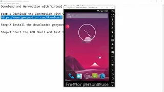 Download and install Genymotion with virtual box on windows and launching ADB Shell