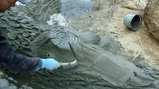 Как сделать декоративную кору из раствора. Мастер класс. Decorative plaster. Art concrete.