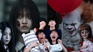 Koreans React To 'Best Horror Movies in U.S vs. Asia' (Conjuring, It, Shutter, Ouija) | KATCHUP