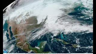 Satellite video shows snow-covered U.S. Deep Freeze. January 5 - 17, 2024. ©NOAA