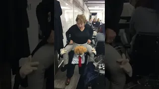 Shirley MacLaine Hilarious riding on Donald Trump Halloween costume.